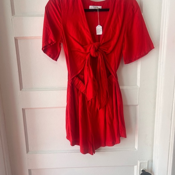 ($380 retail!) Thakoon Scarlet Tie-Front Romper size XS - Picture 3 of 8